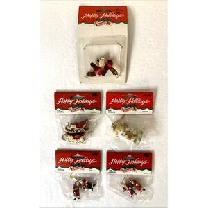 Lot Of 5 Vintage Mini Christmas Ornaments All Different New In Packages Leewards